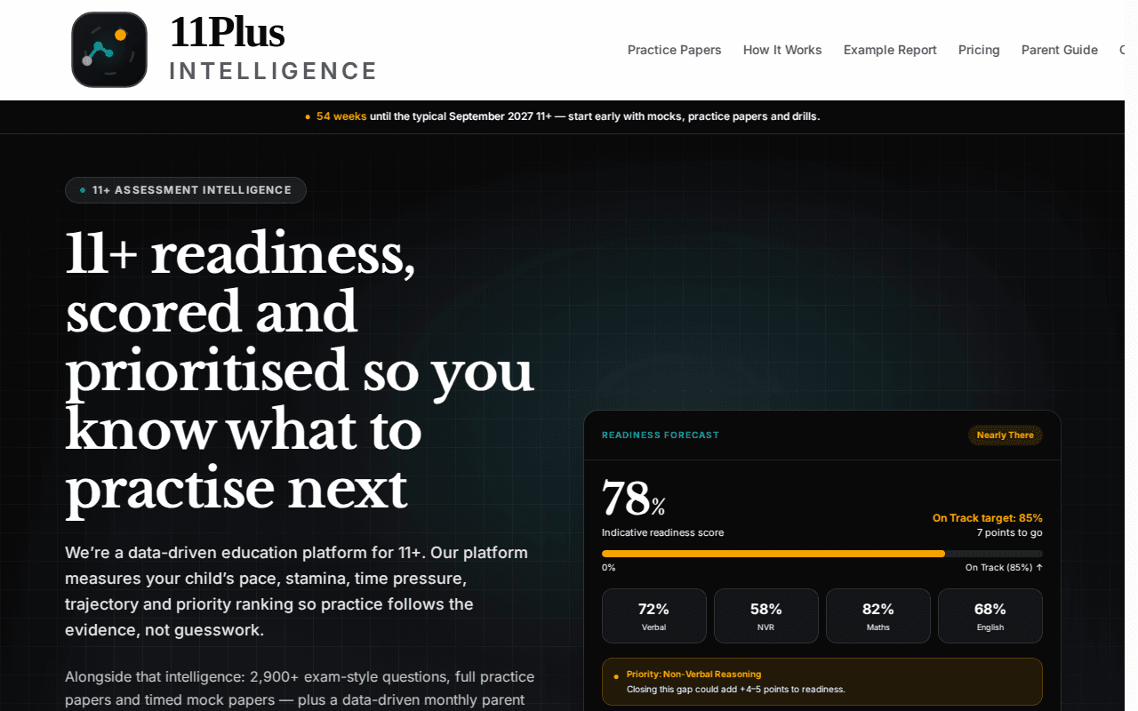 11 Plus Test Hub homepage